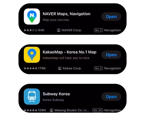 Apps de viaje en Corea